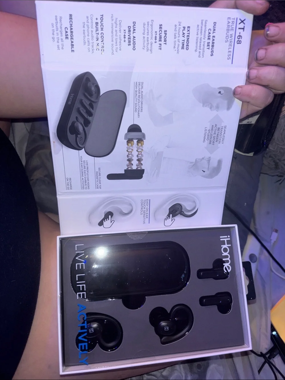 iHome XT-68 True Wireless Earbuds - Black